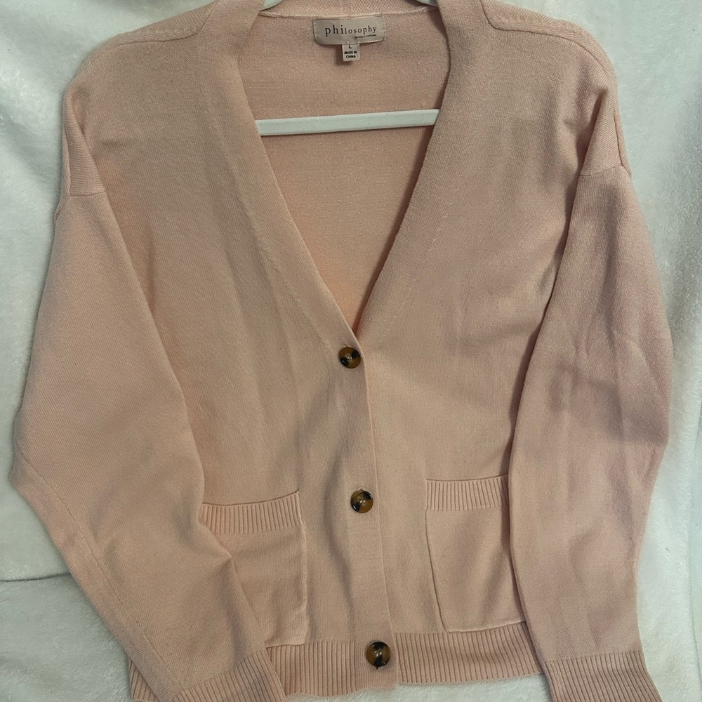 Philosophy Women's Pink Cardigan Sweater